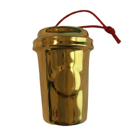 NEW Starbucks 2014 Gold Cup Christmas Tree Ornament - Picture 1 of 1